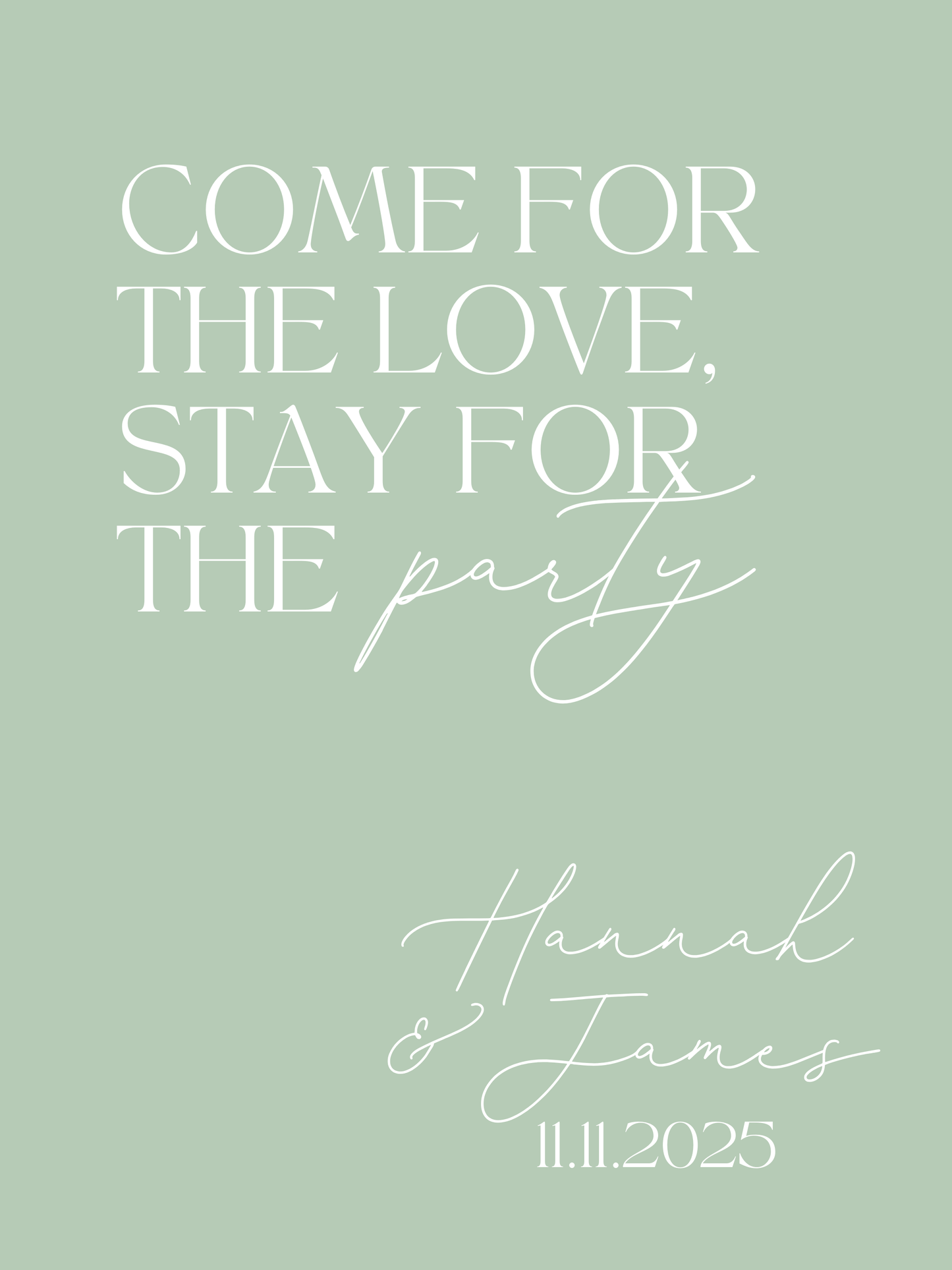 Come for the love, stay for the party