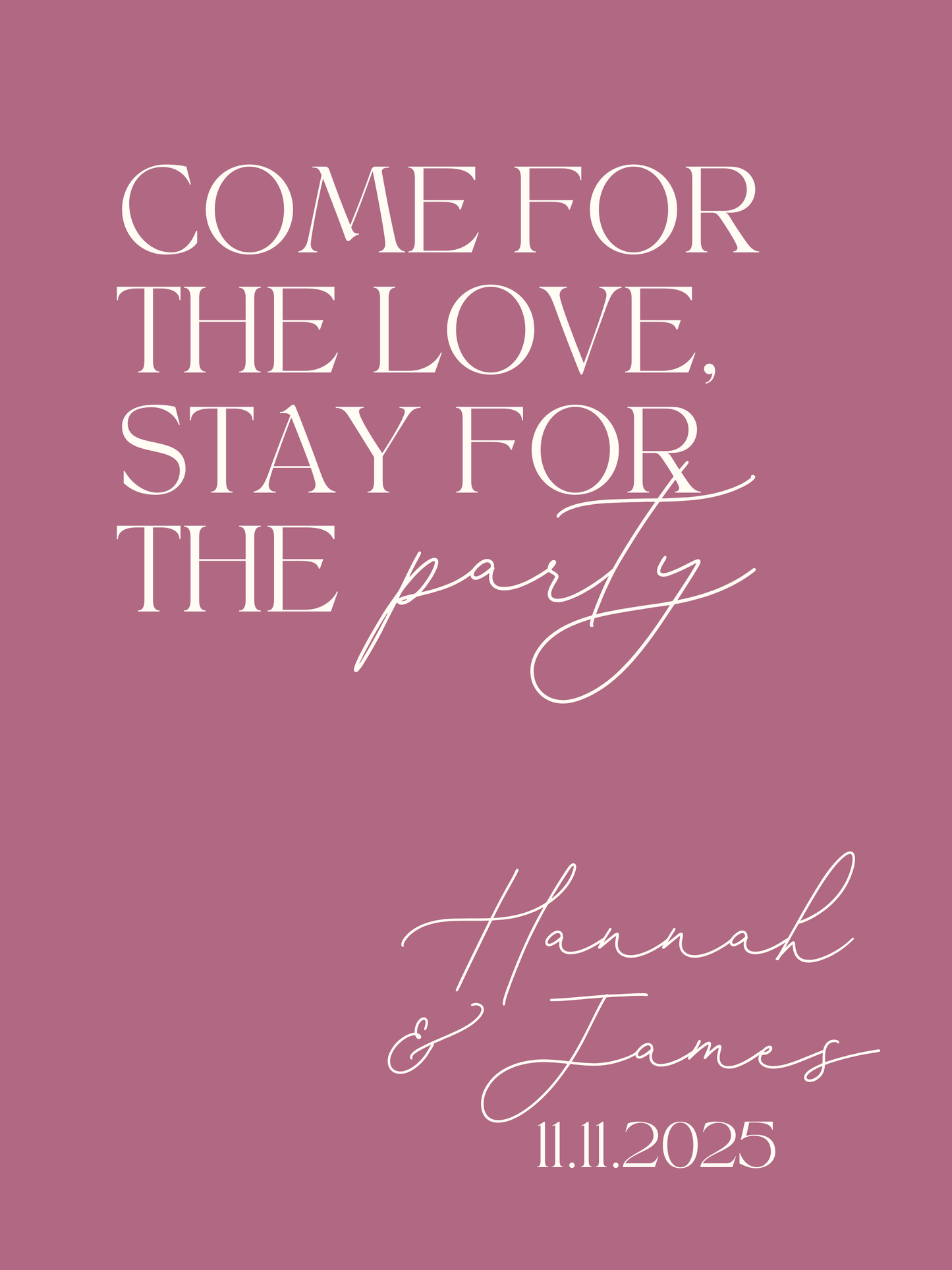 Come for the love, stay for the party